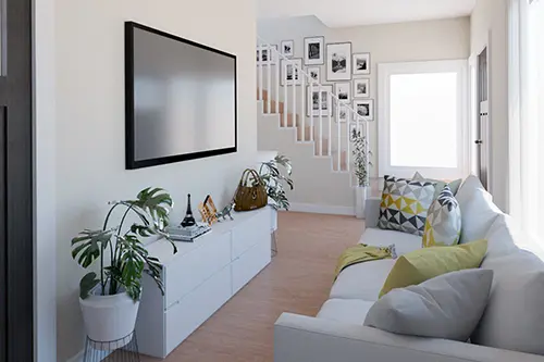 Living room of the Gonzales Modern Living small house plan