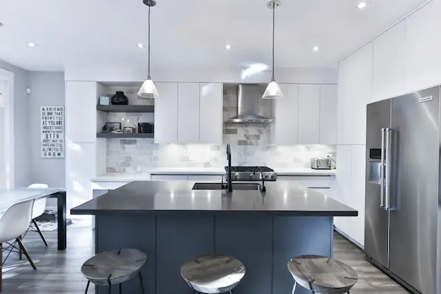 Remodeled modern kitchen with island